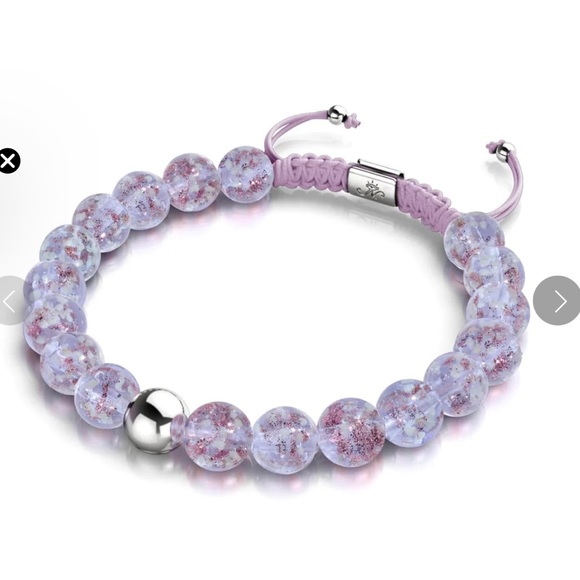 Nogu Jewelry - NOGU Lilac | Silver | Firefly Glass Macrame Bracelet